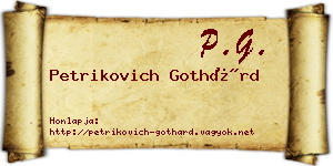 Petrikovich Gothárd névjegykártya